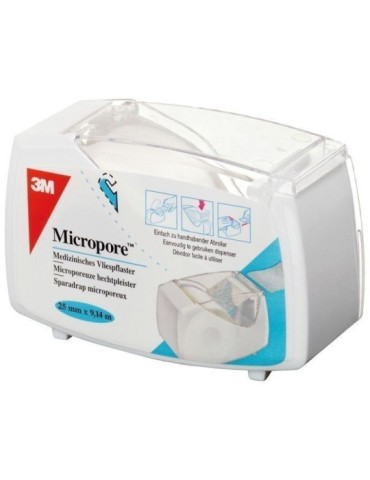 Esparadrapo de papel con carrete blanco